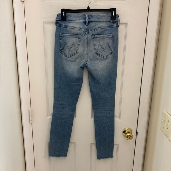MOTHER Looker Ankle Fray Size 25 Light Wash Au Revoir High Waisted - Picture 2 of 8